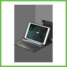 Bezos Apple iPad Uyumlu 5 Air 9.7 Kılıf Kc01 Smart Klavyeli Tablet Kılıfı - Siyah Dmc