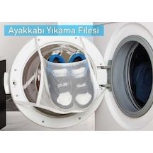 Hassas Çamaşır - Ayakkabı Yıkama Filesi Kapak Bağlamalı 35 X 20 Cm Kumaş Çok Renkli Tr Diğer