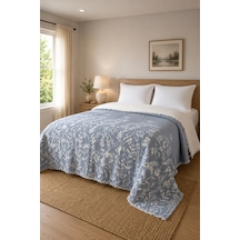 Bloomy Müslin Yatak Örtüsü Pike Çift Kişilik Yumuşak Dokulu Nefes Alan 4 Mevsim Örtü 230x250 Çeyiz&günlük İndigo