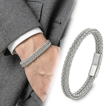 Moncuk Design Sarmal Çelik Zincir Örgülü Erkek Bileklik 33515b2d3 Çok Renkli