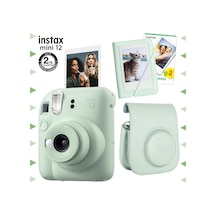 Fujifilm Instax Mini 12 Fotoğraf Makinesi + 20'li Film + Mini Albüm + Deri Kılıf Seti Yeşil