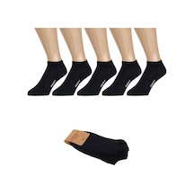 Ozzy Socks 5 Çift Dikişsiz Pamuklu Siyah Patik Çorap Yazlık Dayanıklı Topuk Ve Burun Siyah