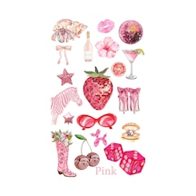 Pink Vsco Laptop Tablet Telefon Ajanda Bullet Journal Motor Sticker - Etiket 1