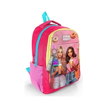 Coral High Pembe Fashion Girl Desenli Kız Çocuk İlkokul Ve Ortaokul Sırt Çantası - Üç Bölmeli Çok Renkli
