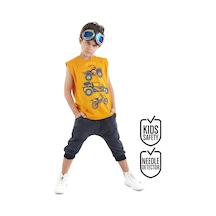 Motocross Erkek Çocuk T-shirt Kapri Şort Takım