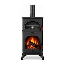 Dorello Termostatlı Fırınlı Tek Camlı Pik Döküm Odun Kömür Sobası - Drl-023