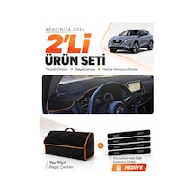 E-biz Nissan Qashqaı 2021-2024 Uyumlu Torpido Örtüsü + Tay Tüyü Çanta - Siyah-kahverengi - Nı021