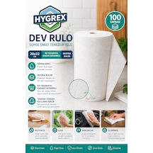 Hygrex Çok Amaçlı Temizlik Bezi Dev Boy 100 Yaprak Ekstra Kalın Petek Dokulu Yıkanabilir Kullan At Havlu Beyaz