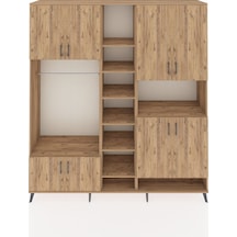 Hyperion Dolap 18 Raflı 8 Kapaklı Tek Askılı 220x44x243 Çam-çam/çam Atlas Çam/atlas Çam