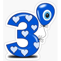 3 Yaş Nazar Sticker Yapıştırması Etiket 20 cm