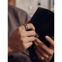 Rasputın Brand Ayarlanabilir Çelik Yüzük 183015142 Siyah