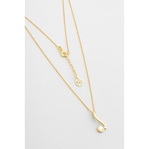 Sedef Büyüsü 18 Ayar Sarı Altın Kaplama 43 Cm Gümüş Kolye Sarı