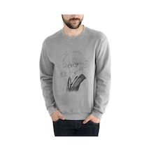 Anime Fairy Tail Glass Guild Emblem Baskılı Gri Erkek Sweatshirt (528478391)