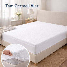 Lastikli Çarşaf Tipi Fitted Alez Sıvı Geçirmez Yatak Koruyucu Beyaz