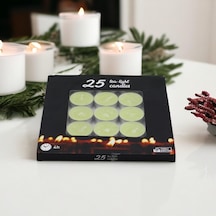 Tealight Mum 25x10 Gr Dekoratif Mumu Kandil Hediyelik Fitilli Mumluk Şamdan Krem Renk Kokusuz Çok Renkli