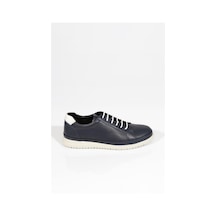 Dgn 9144 Erkek Düz Taban Sneaker Ayakkabi Lacivert Kırık Beyaz