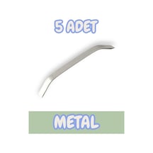 Şahin Alüminyum Metal Lüks Modern Mobilya Çekmece Mutfak Dolabı Kulpu İnox 192mm 5 Adet Inox