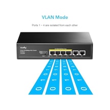 Cudy Switch Poe+ 6 Port, 10/100mbps, 60w, 4 Poe/poe+ Bağlantı Noktası, Yönetilmeyen Anahtar, Cctv Modu, Vlan, Ek Güç Kaynağı Yok, Fs1006p