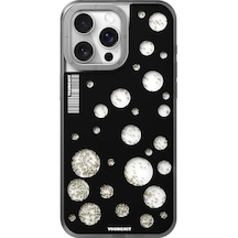 İphone 14 Pro Uyumlu Kılıf Magsafe Şarj Özellikli Youngkit Quicksand Beads Serisi Kapak Siyah