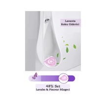 48'li Set Lavanta Kokulu Pisuvar Süzgeci Lavabo Yer Gideri Koku Giderici Hijyenik Tuvalet Matı