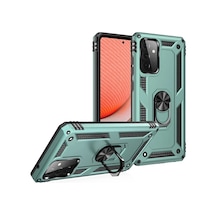 Bşk Virgo Samsung Galaxy A72 Kılıf Sofya Yüzüklü Silikon Kapak - Yeşil Bsk2026