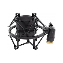Hbk M15 Mikrofon Shock Mount Tutucu Metal Gövde Yapısı Titreşimleri Ve Darbe Seslerini Engelleyen Elastik Askılı Stüdyo Aparatı