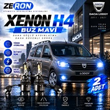 Dacia Lodgy Xenon H4 Buz Mavi Led Far Ampulü 12v 2 Adet Yüksek Aydınlatma Kolay