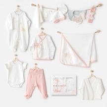 AndyWawa Kız Bebek Hastane Çikişi 10 Pcs Newborn Set Love Family Ac25501 Ekru