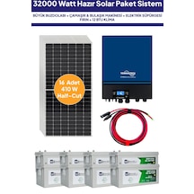 32 Kw 32000 Watt Güneş Enerjisi Hazır Solar Paket Sistem Half Cut Güneş Panelli