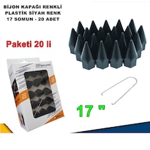 Sivri Mermi Tip Bijon Kapağı Plastik Siyah Renk 17 mm Bijon