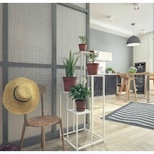 Çiçeklik Zlf Dekoratif Kule Model Metal Transmisyon Çelik Beyaz S