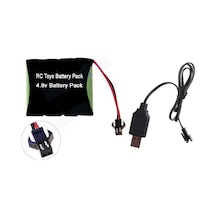 Tnl 4.8v 1100mah Siyah Soketli Oyuncak Araba Pili Ve Usb Şarj Cihazı