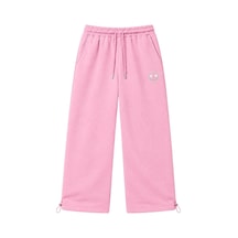 Zaee Skull Smile Nakışlı Ayarlanabilir Paça Premium Baggy Eşofman Altı Pembe