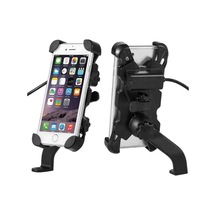 Motosiklet Şarjlı Telefon Tutucu Scooter Unıversal Metal Ayna Ve Gidon Bağlantı Aparatlı