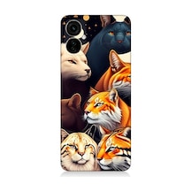 Tecno Spark 9 Pro Uyumlu Renki Kedi Türleri Desenli Silikon Kılıf