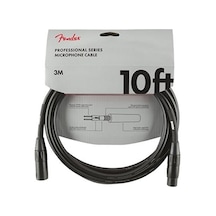Fender 0990820022 Professional Mikrofon Kablosu 3m - Siyah Xlr Bağlantı Düşük Gürültü Ve Stüdyo Kalitesinde Ses İletimi
