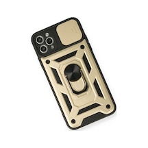 Apple iPhone  Uyumlu  11 Pro Kılıf Pars Lens Yüzüklü Silikon - Gold
