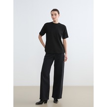 Lcw Modest Gri Taşlı Wideleg Kadın Jean Pantolon