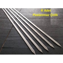 6 Adet Ömürlük Paslanmaz Çelik Krom Adana Kebap Şişi Kıyma