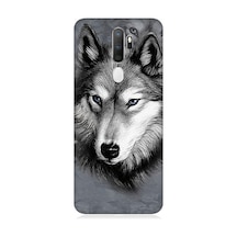 Oppo A5 2020 Uyumlu Silikon Kılıf Mavi Gözlü Kurt
