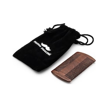 Pasha Shaving Sandal Ağacı Sakal & Bıyık Tarağı,%100 Doğal Sandal Ağacı, İki Farklı Diş Yapısıyla Gündelik Bakım Sağlar, Statik Elektriği Önler, Keseli Şık Ve Taşınabilir Sakal Tarağı