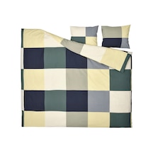 Ikea Brunkrıssla Çift Kişilik Nevresim Takımı 220 X 240 Cm Koyu Gri - Sarı - Koyu Yeşil - Koyu Lacivert Çok Renkli
