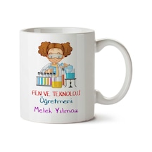 Kişiye Özel Fen Ve Teknoloji Öğretmeni 4 Kupa Bardak Çok Renkli