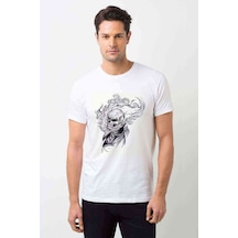 Rider Kurukafa Ghost Rider Baskılı Beyaz Erkek Tshirt
