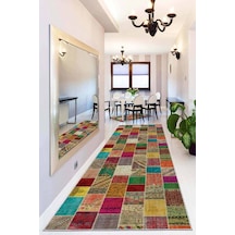 Renkli Kaymaz Patchwork Kesme Rulo Özel Ölçülü Yolluk Ar320n11 Çok Renkli