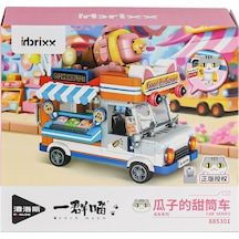 P885301 Panlos Brick - One Meow Serisi - Guazi'nin Dondurma Arabası 723 Parça Yapım Seti