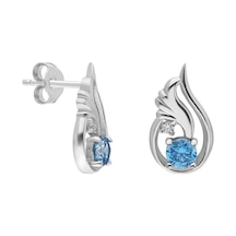 Chavin Topaz Melek Kanadı 0.02 Carat Pırlanta Gümüş Küpe Ei08