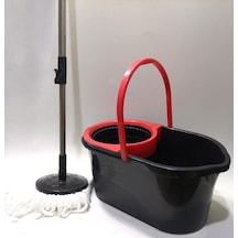 Microfiber Püsküllü Dönerli Mop Temizlik Kova Seti 360 Metal Saplı Santrafüj Sistem Sık-sil-yıka-arı