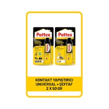 Pattex Kontakt Deri-Kauçuk-Ahşap Yapıştırıcı + Kontakt Metal-Plastik-Cam Yapıştırıcı 2 x 50 G