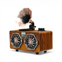 Rt-744a Nostaljik Ahşap Gramafon Radyo,bluetooth Özellikli Trend Nostalji Radyo